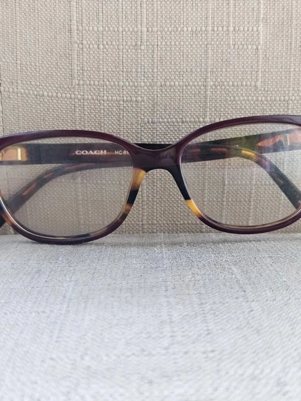 Coach Glasses Frame Aubgn Navy Tort Varsity Stripe Eye Wear HC6103 Eyeglasses - Picture 3 of 13